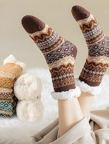  Calcetines cálidos y suaves, calcetines elásticos para el suelo para el invierno con alta elasticidad, regalo perfecto para mujeres para sala de estar, dormitorio, comedor, sala de estudio, sala de