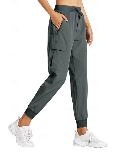  Damen Kleider Bekleidung Cargohose Cargohosen Chino In voller Länge Feste Farbe Tasche Multi Pocket Unelastisch Casual Schwarz Olive Kaki Dunkelgray Herbst Winter