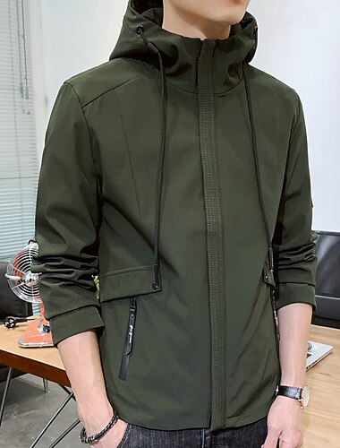  Herren Wanderjacke Winter Draussen Wasserdicht Windundurchlässig Reißverschluß vorne Leichte Jacke Voller Reißverschluss Camping / Wandern / Höhlenforschung Schwarz Armeegrün Grau