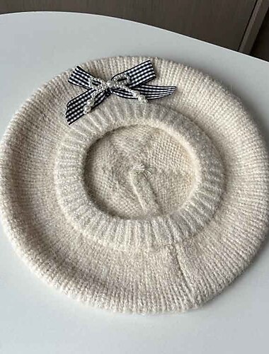  Chapeaux Polyester Béret Chapeau Capeline Anniversaire Casual Vacances Fête du thé Journée des dames Elégant simple Rétro Avec Noeud Perle fausse Casque Couvre-chef