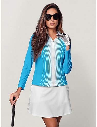  Mujer Camisas de polo Negro Rosa Azul Manga Larga Camiseta Ropa de golf para damas Ropa Trajes Ropa Ropa