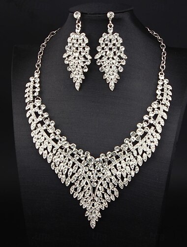  Schmuckset 3 Stück Strass Aleación Ohrringe Halsketten Damen Elegant Vintage Modisch Geometrisch Geometrische Form Schmuck-Set Für Hochzeit Party Jahrestag