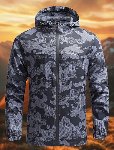  Miesten Softshell-takki Vaellustakki Kevät Syksy ulko- Armeijatyyli Aurinkovoide Tuulenkestävä Nopea kuivuminen Takki Huppari Kokovetoketju Matkailu Laivaston sininen Sininen Harmaa