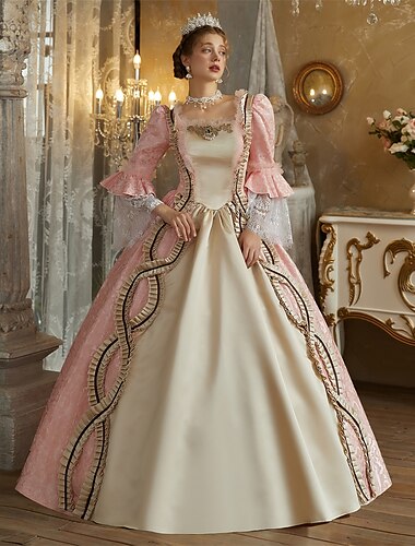  Rococò Vittoriano Ispirato al vintage Vestito Costume da festa Abito da Ballo Principessa Shakespeare Tinta unica Abito da ballo Per donna Halloween Carnevale San Valentino Feste Festa serale