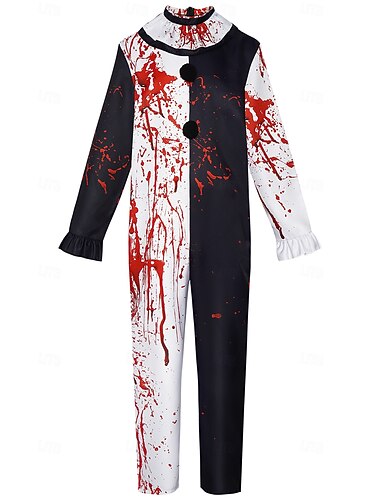  Clown Kunst der Clown Halloween Ausgefallene Kostüme Overall Schrecklicher Gruseliges Kostüm Erwachsene Herren Halloween Karneval Leistung Einfache Halloween-Kostüme Verkleiden