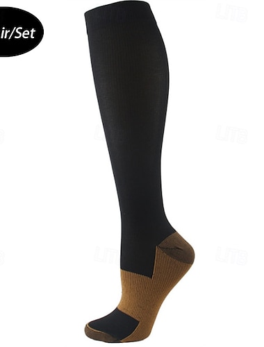  5 pares Hombre Calcetines de compresión Calcetines de senderismo Transpirable Suave Eslático Cómodo Al aire libre Retazos Poliéster Negro Blanco Caqui para Caza Ciclismo / Bicicleta Camping