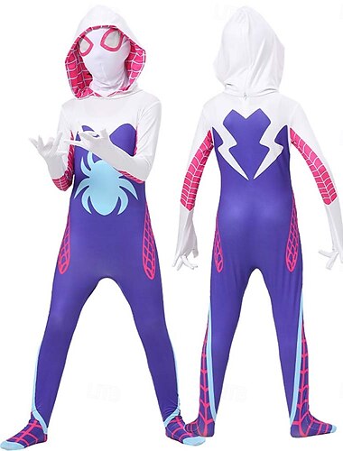  Spinnen Superheld Gwen Bodysuits Catsuit voor het hele lichaam Kinderen Volwassenen Dames Voor meisjes Sexy kostuum Feest Carnaval Makkelijk carnavalskostuum