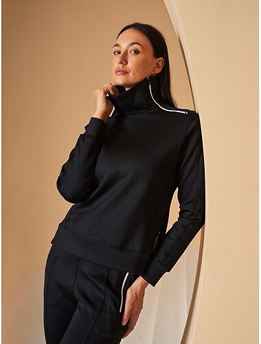  Mujer Sudadera con capucha Verde selva Violeta Negro Manga Larga Camiseta Ropa de golf para damas Ropa Trajes Ropa Ropa