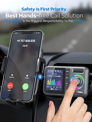  Bluetooth FM-передатчик для автомобиля беспроводной автомобильный Bluetooth-адаптер с цветным экраном поддержка QC3.0 быстрая зарядка громкая связь mp3-плеер бас &tre booster tf карта