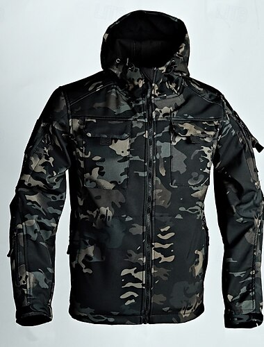  Herren Militärische taktische Jacke Kampfjacke Wanderjacke Draussen Patchwork Wasserdicht Windundurchlässig Jacke Klettern Camping / Wandern / Höhlenforschung Reisen Armeegrün Grün Khaki