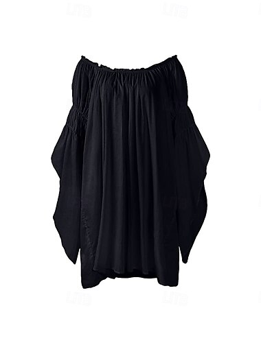  Retro / vintage Middelalderkostumer Renæssance Bluse / Skjorte Ren Faire Pirat Viking Helfarve Dame Keltisk Pirat Fantasi Maskerade LARP Ren Faire Voksne Bluse
