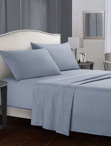 4-teiliges Bettlaken-Set, superweiche Mikrofaser, luxuriöse ägyptische Hotellaken, 14/18 Zoll tief, knitterfrei