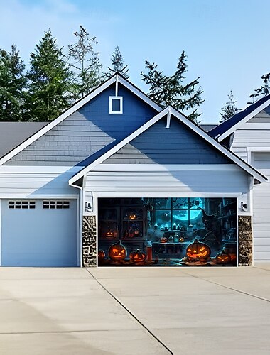  Halloween-Dekorationen, Banner für Garagentorabdeckungen für den Außenbereich, große Halloween-Hintergrunddekoration für den Urlaub, Garagentor-Dekorationen für den Außenbereich, Wanddekorationen für