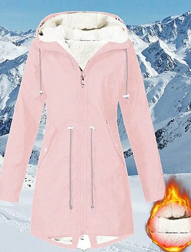  Damen Fleecejacke für Wanderer Winter Draussen Wasserdicht Warm Weich Komfortabel Vliesjacken Voller Reißverschluss Camping / Wandern / Höhlenforschung Reisen Wintersport Schwarz Rosa Rot Marinenblau