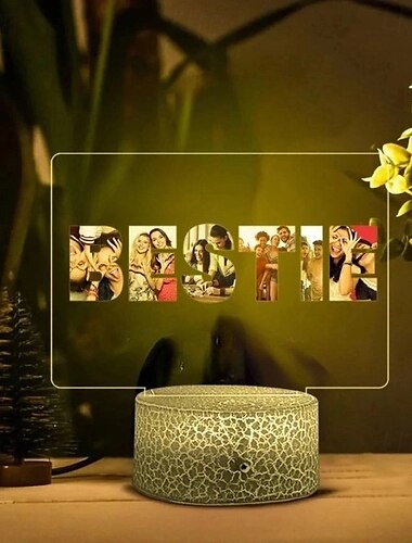  personalisierte Fotolampe, individuelles Valentinstagsfoto, Acryl-Nachtlicht mit USB-Stromversorgung, perfektes Valentinstagsgeschenk für Freunde und Familie, Liebhaber und Kinder