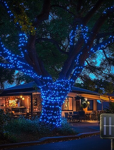  vedenpitävät aurinko-LED-valot, ulkojouluvalot 5m-20-22m-200 lediä puutarhaan, häihin, juhliin ja lomasisustukseen