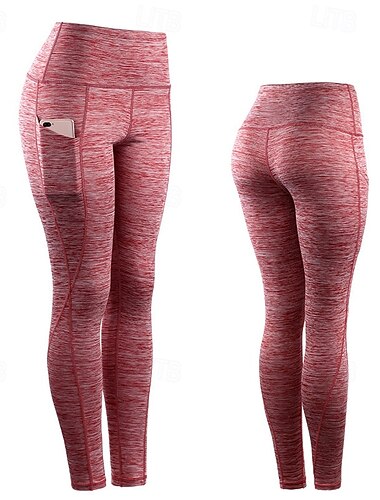  Damen Sporthose Tights Leggings Tasche Elastischer Bund Leggings Outdoor Sport & Natur Sportlich Herbst Schnelltrocknend Leichtgewichtig Weich Power Flex Marathon Laufen Trainieren Reguläre Passform