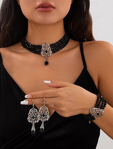  Brud Smyckeset 3 Kristall Diamantimitation 1 Halsband 1 Armband Örhängen Dam Elegant Stylish Lyx Vackert Vintagestil Kärlek Dyrbar Smyckeset Till Bröllop Fest Fest / Kväll