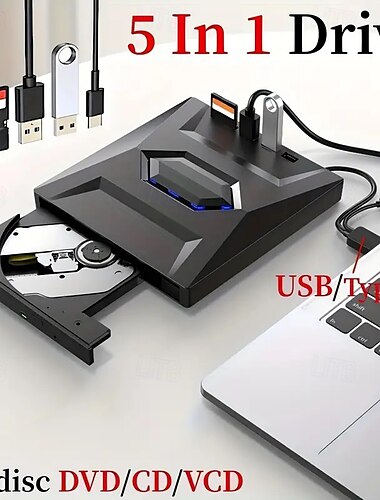  USB 3.0/type-c externí cd dvd mechanika s sd/ tf a usb 3.0 slot optický dvd rw cd mechanika záznamník čtečka notebooku vcd přehrávač