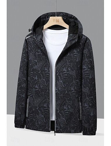  Herren Damen Hoodie Jacke Wanderjacke Regenmantel für Wanderer Winter Draussen Wasserdicht Atmungsaktiv Weich Abnehmbare Kappe Jacke Sichtbarer Reißverschluß in voller Länge Angeln Klettern Strand