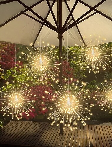  אור זיקוקים תלוי 600 led 5 ב-1 אור מחרוזת כוכבים מתחבר זר חג המולד חיצוני לעיצוב מסיבת ביסטרו לגינה