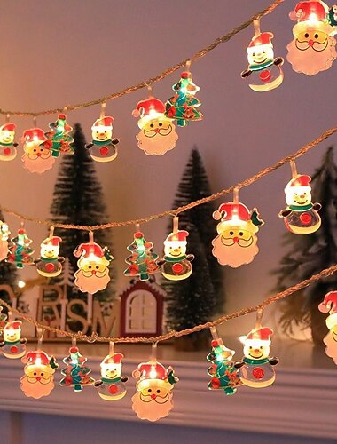 рождественские светодиодные гирлянды 10/20 светодиодных рождественских снеговиков, елочных украшений, водонепроницаемые гирлянды, работающие от USB/батарейки, для праздника, нового года, рождества,   рождественские светодиодные гирлянды 10/20 светодиодных рождественских снеговиков, елочных украшений, водонепроницаемые гирлянды, работающие от USB/батарейки, для праздника, нового года, рождества,