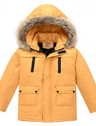  Kinder Jungen Daunenjacke Einfach Streetwear Tasche Urlaub Baumwolle Mantel Oberbekleidung 4-12 Jahre Herbst Schwarz Rosa Pudriges Rosa