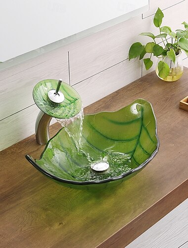  Badkamer Wastafel / Badkamer Kraan / Badkamer Montagering Hedendaagse - Gehard Glas Rechthoekig Vessel Sink