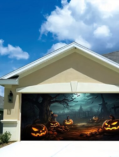  Halloween-Dekorationen, Banner für Garagentorabdeckungen für den Außenbereich, große Halloween-Hintergrunddekoration für den Urlaub, Garagentor-Dekorationen für den Außenbereich, Wanddekorationen für