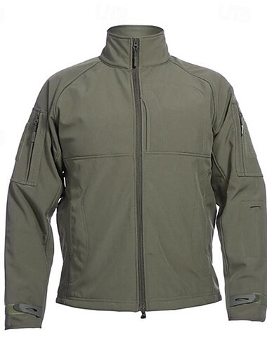  Herren Outdoorjacke Soft Shell Jacke Wanderjacke Winter Draussen Patchwork warm Fleece-Futter Wasserdicht Windundurchlässig Vliesjacken Warme taktische Jacke Voller Reißverschluss Klettern Camping