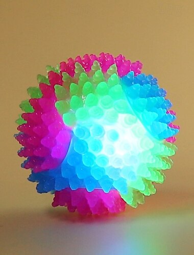  Kugel Kau-Spielzeug Ballwerfer Interaktives Spielzeug Quietschen Spielzeug mit LED Langlebig Haustierübung Druck ablassen Beißspielzeug für Hunde Innen Draussen Haustier spielen