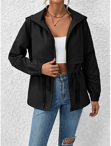  Damen Freizeitjacke Outdoor Strasse Freizeitskleidung Herbst Winter Standard Mantel Regular Fit Wasserdicht Windundurchlässig Atmungsaktiv Stilvoll Brautkleider schlicht Jacken Langarm Glatt Mit