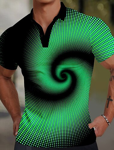  Homme Graphique Chemise de golf Manche Courte Polos Chemises à Col Occasionnel Vêtements de vacances Vêtements de rave Tenues de fête Boutons Impression 3D Été Bleu Violet Orange