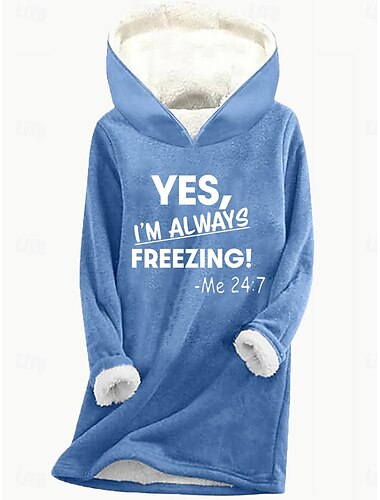  felpa con cappuccio da donna in pile con lettere street dailywear stampa casual comoda felpa con cappuccio manica lunga microelastica autunno inverno autunno&amp;tessuto morbido traspirante invernale