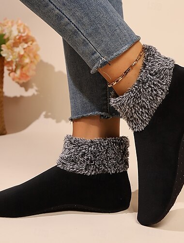  Calcetines térmicos antideslizantes para interiores, calcetines de suelo para mujer, calcetines peludos de invierno para mujer, calcetines gruesos que no se caen para yoga, pilates y baile