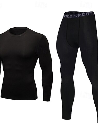  Herren Trainingsanzug Jogginganzug 2 teilig Casual Herbst Langarm Atmungsaktiv Weich Fitness Fitnesstraining Laufen Sportbekleidung Sportkleidung Einfarbig Grau Schwarz Schwarz Weiß