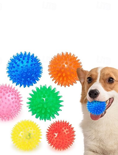  Palla Giochi morbidi Lancia-palline Giocattolo interattivo Giocattolo Squeak con Duraturo Esercizio per animali domestici Rilascio di pressione Addestramento di animali domestici Giocattolo per la