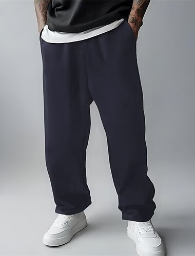  Per uomo Pantaloni in pile Pantaloni della tuta Pareggiatore Pantaloni Pantaloni della tuta a gamba dritta Vita elastica Gamba dritta Tinta unica Liscio Comfort Traspirante Lunghezza intera Sportivo