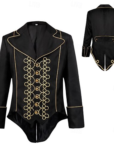  Punk a gotika Středověké Steampunk Smoking Trenčkot Cirkusová bunda Princ Upír Maškarní kostým Pánské předvečer Všech svatých Plesová maškaráda Výkon Dospělé Kabát