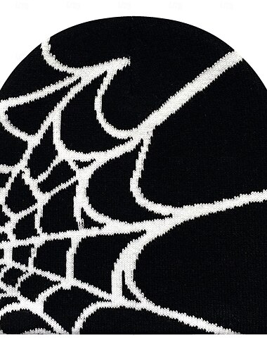  Pánské Unisex Čepice Beanie Zimní čepice Kulichy 骷髅头毛线帽 Pletená čepice Černá Bílá Akrylová vlákna Pletený Žakár Útulný Denní nošení Festival pavoučí síť Teplý
