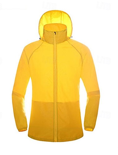  Damen Wanderjacke Draussen Sonnenschutz Atmungsaktiv Leichte Jacke Windbreaker-Jacke Reisen Dunkelgrau Schwarz Weiß Gelb Rosa