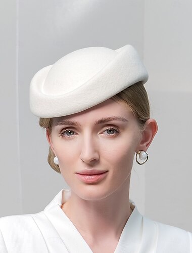  hattar 100% Ull Basker Bröllop Kvällsfest Elegant Bröllop Med Keps Ren Färg Hårbonad Huvudbonader
