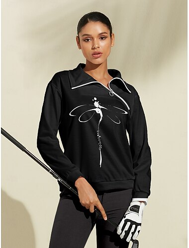  Damen Pullover Sweatshirt Marineblau Schwarz Rot Langarm Shirt Tier Herbst Winter Damen-Golfkleidung, Kleidung, Outfits, Kleidung