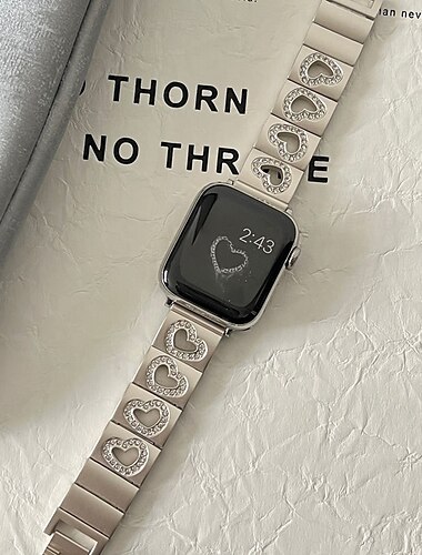  סולו לופ מותאם ל רצועת השעון של Apple Watch 38 מ"מ 40 מ"מ 41 מ"מ 42 מ"מ 44 מ"מ 45 מ"מ 49 מ"מ נשים נצנוץ בלינג יהלום סגסוגת רצועת שעון חלופית ל iwatch Ultra 2 Series 9 8 7 SE 6 5 4 3 2 1