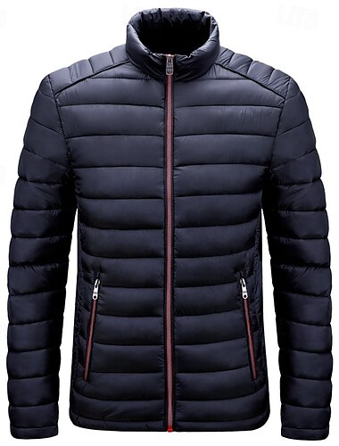  Herren Steppjacke Pufferjacke Puffer Winterjacke Winter Draussen Isoliert Packbar Leichtgewichtig Oberbekleidung Leichte Pufferjacke Puffermantel Voller Reißverschluss Angeln Klettern Camping