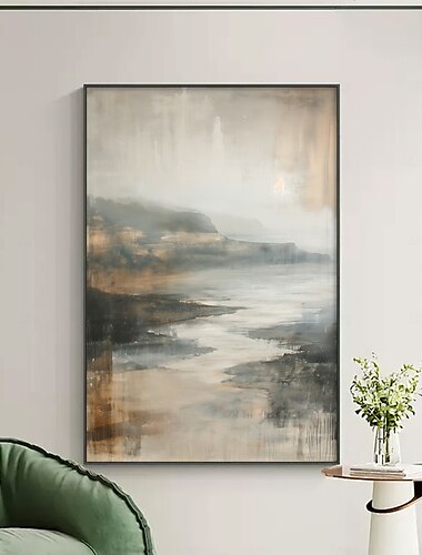  peinture à l'huile faite à la main sur toile, art mural, décoration originale de paysage marin, art mural abstrait de l'océan pour la décoration intérieure avec cadre tendu/sans cadre intérieur