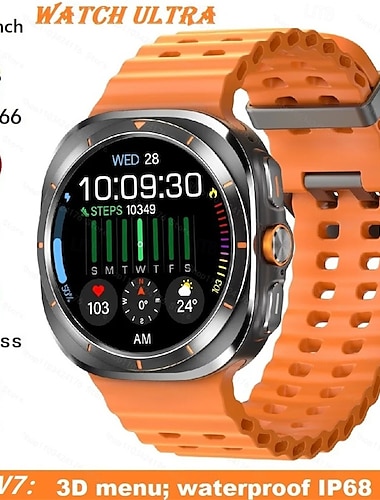  w7 amoled smart watch ultra 7 ai dail 3d menu sos מצפן גברים נשים שיחת בלוטות' טעינה אלחוטית שעון חכם ספורט