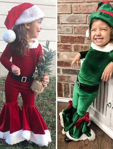 2 darab Gyerekek Lány Karácsony Színes karácsonyi készletek Készlet Hosszú ujj Divat Teljesítmény 4 év + Ősz Rubin Lóhere   2 darab Gyerekek Lány Karácsony Színes karácsonyi készletek Készlet Hosszú ujj Divat Teljesítmény 4 év + Ősz Rubin Lóhere