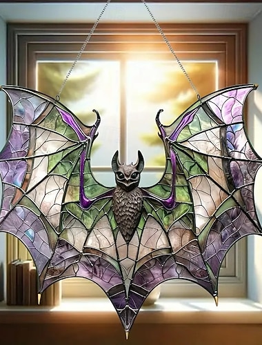  akryylilepakkaseppari lasimaalaustyylinen ikkunakoristelu monipuolinen halloween-sisustus
