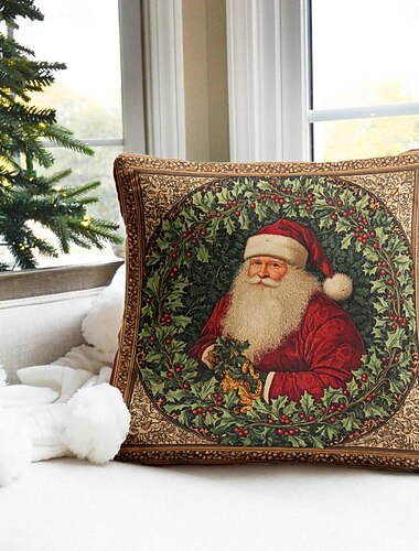  ozdoby świąteczne dekoracyjne poszewki na poduszki holly santa 1 szt. miękka kwadratowa poszewka na poduszkę poszewka na poduszkę do sypialni salon sofa kanapa krzesło